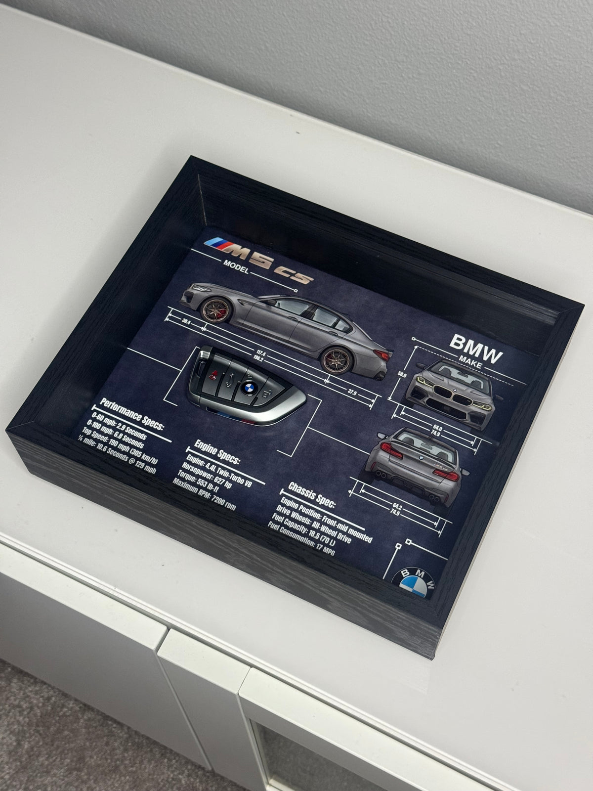 BMW M5 CS Key Blueprint Frame