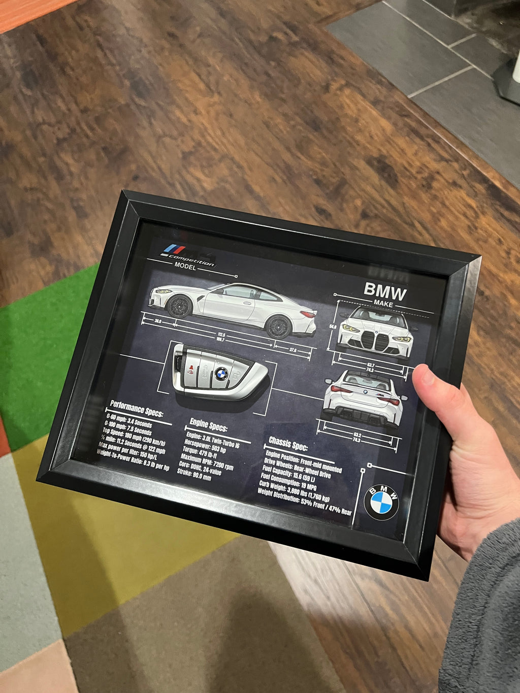 BMW M4 Competition Key Blueprint Frame