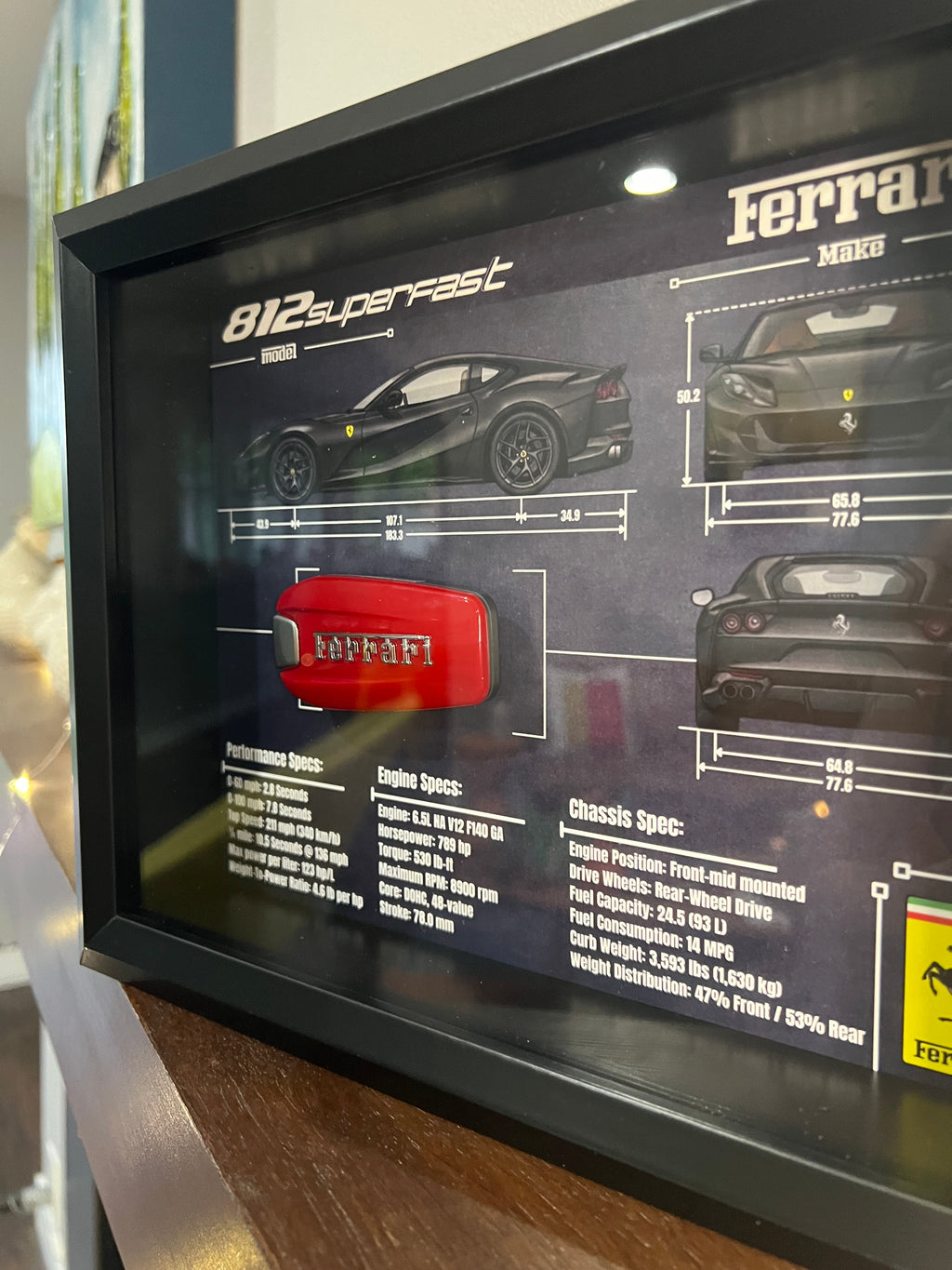 Ferrari 812 Superfast Key Blueprint Frame
