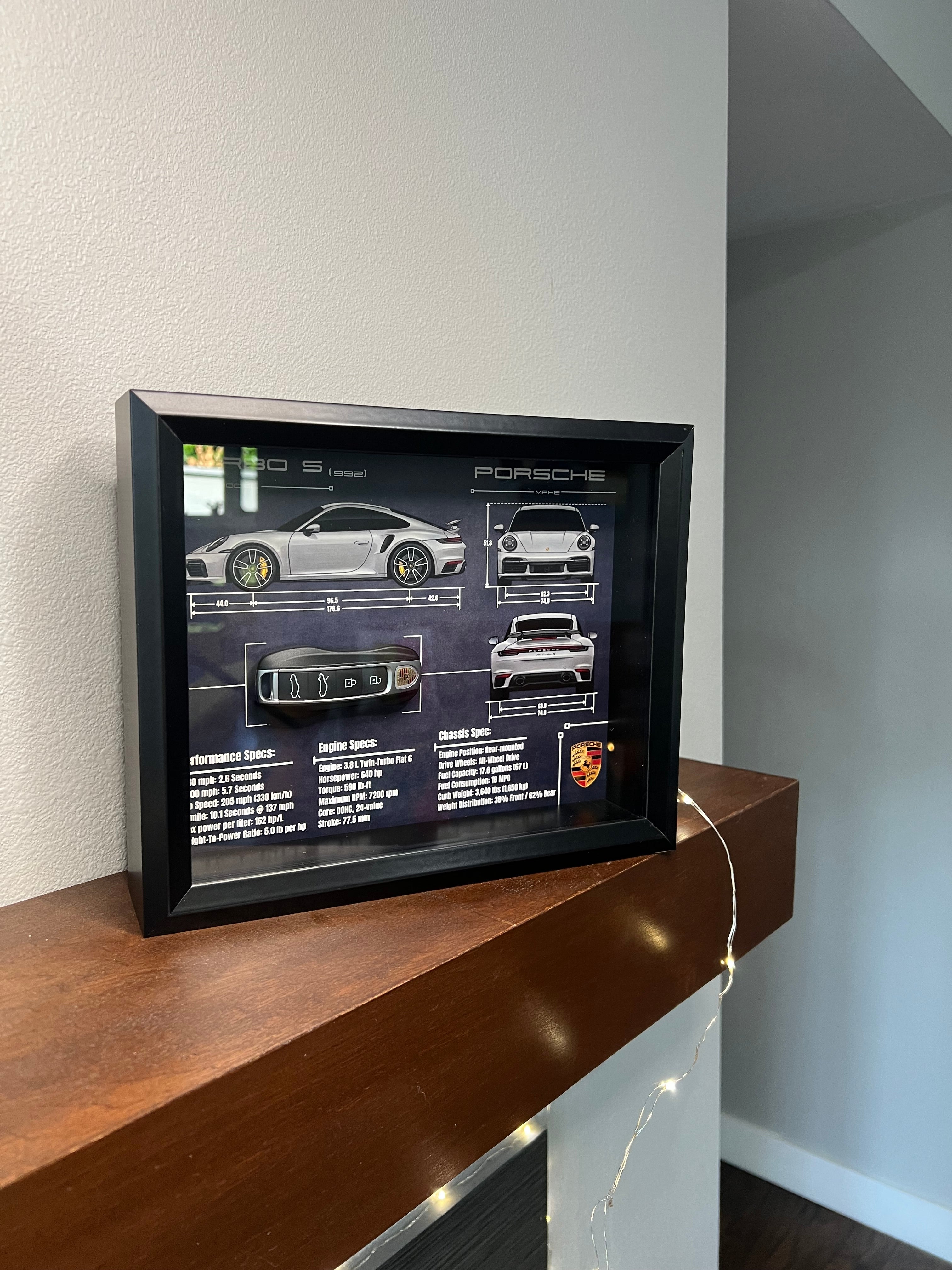 Porsche 911 Turbo S Key Blueprint Frame