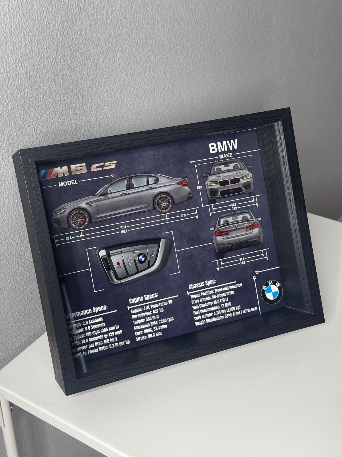 BMW M5 CS Key Blueprint Frame