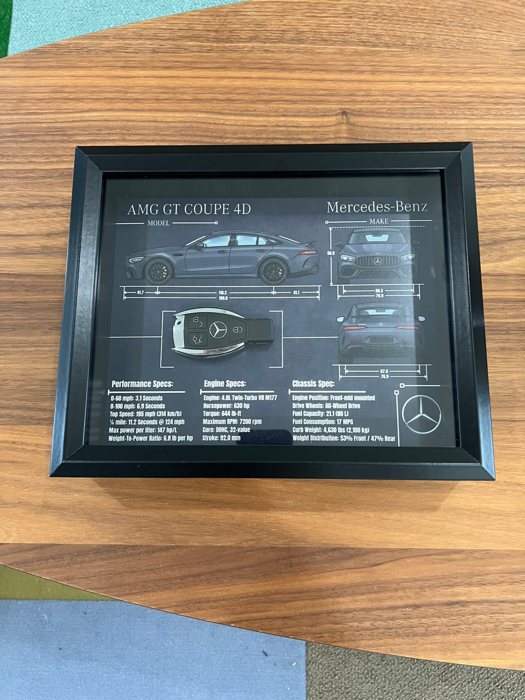 Mercedes-Benz AMG GT 4D Key Blueprint Frame