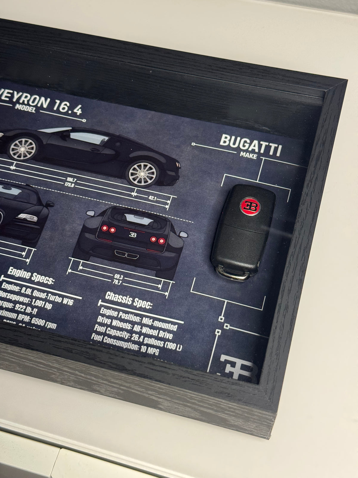 Bugatti Veyron Key Blueprint Frame