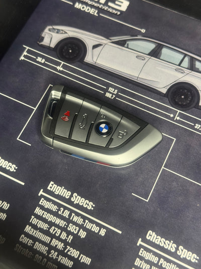 BMW M3 Competition Touring Key Blueprint Frame