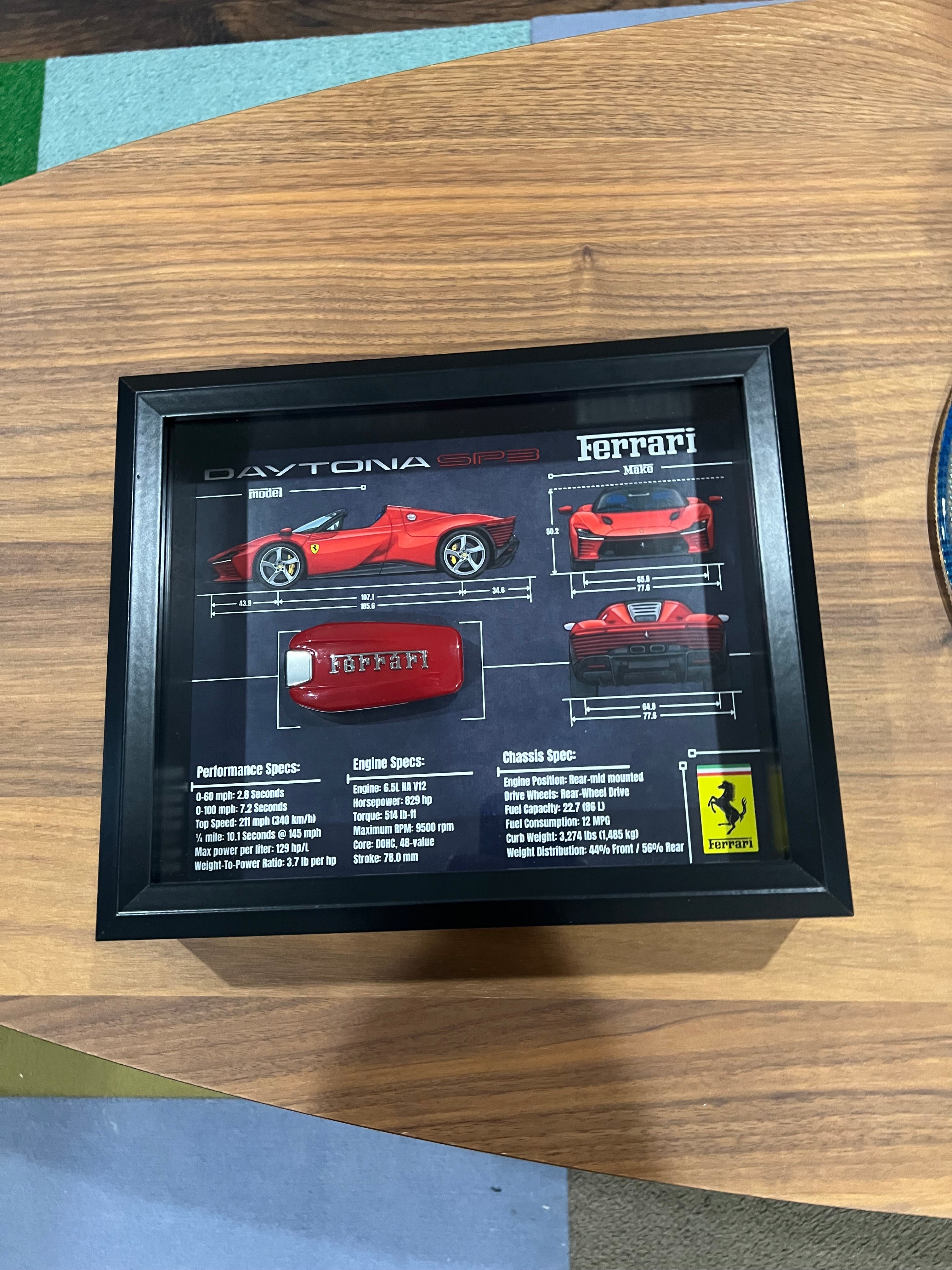 Ferrari Daytona SP3 Key Blueprint Frame