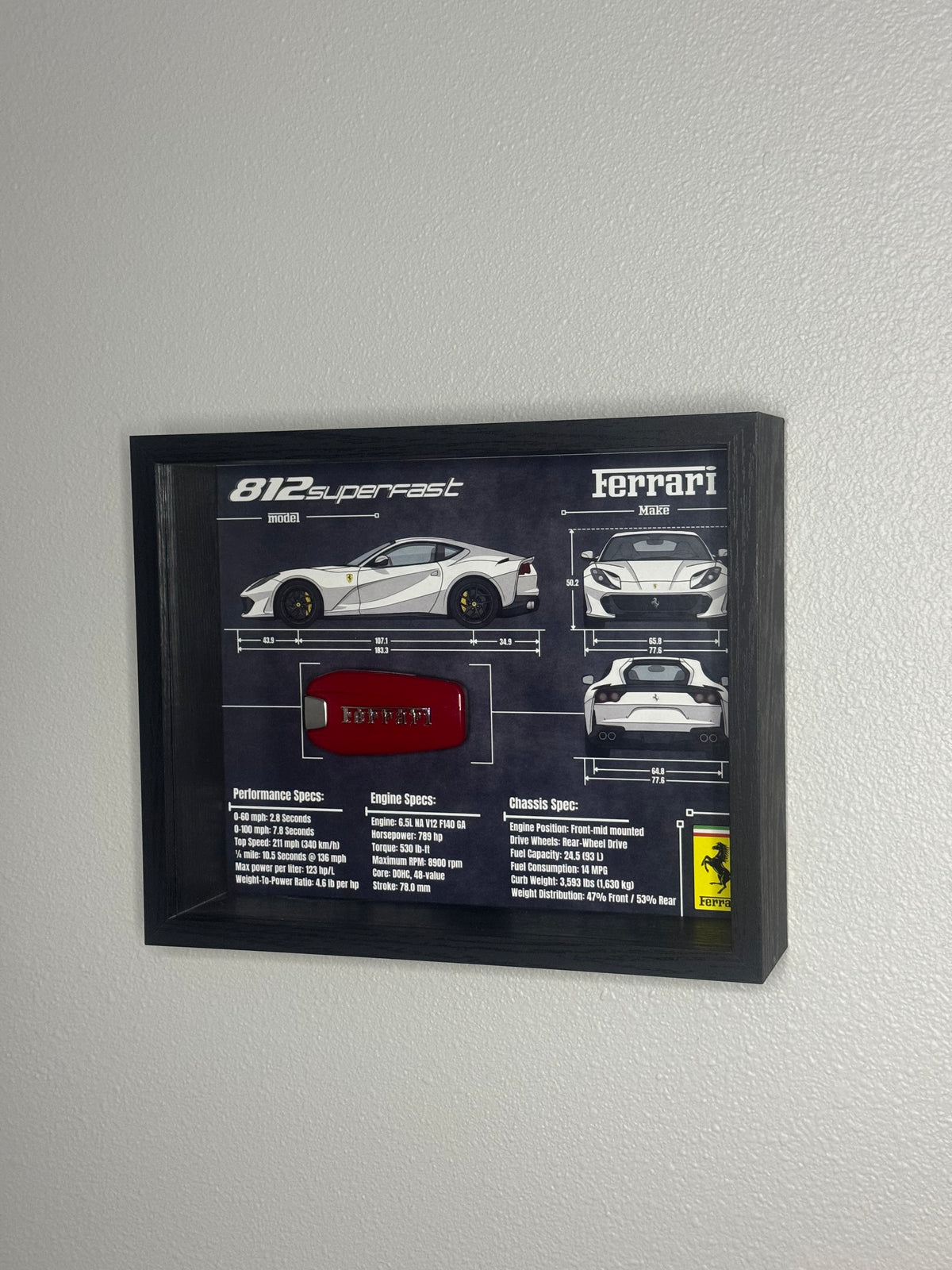 Ferrari 812 Superfast Key Blueprint Frame