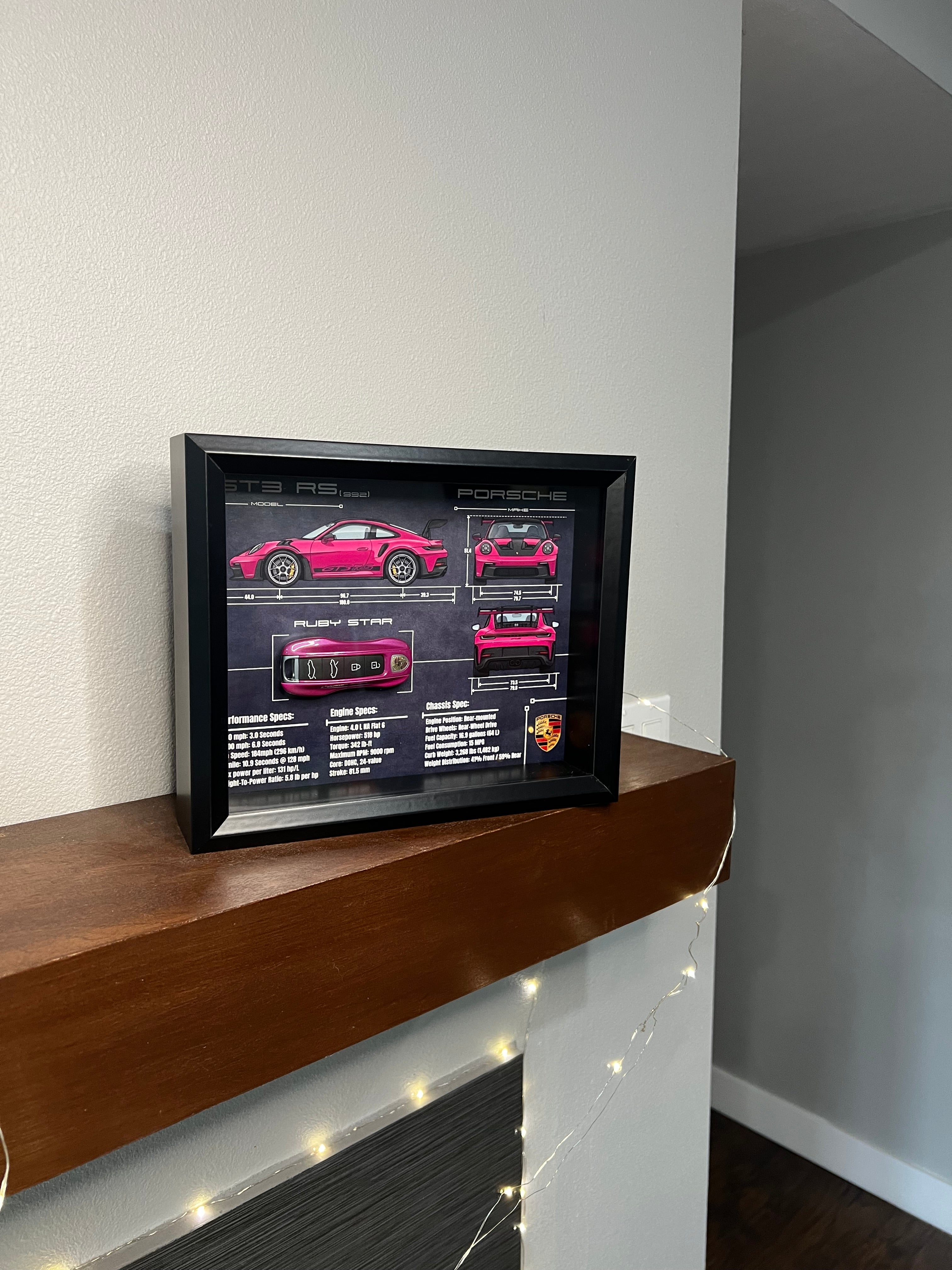 Porsche 911 GT3 RS Ruby Star (992) Key Blueprint Frame