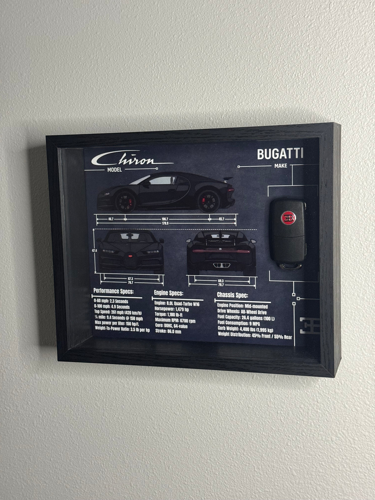Bugatti Chiron Key Blueprint Frame