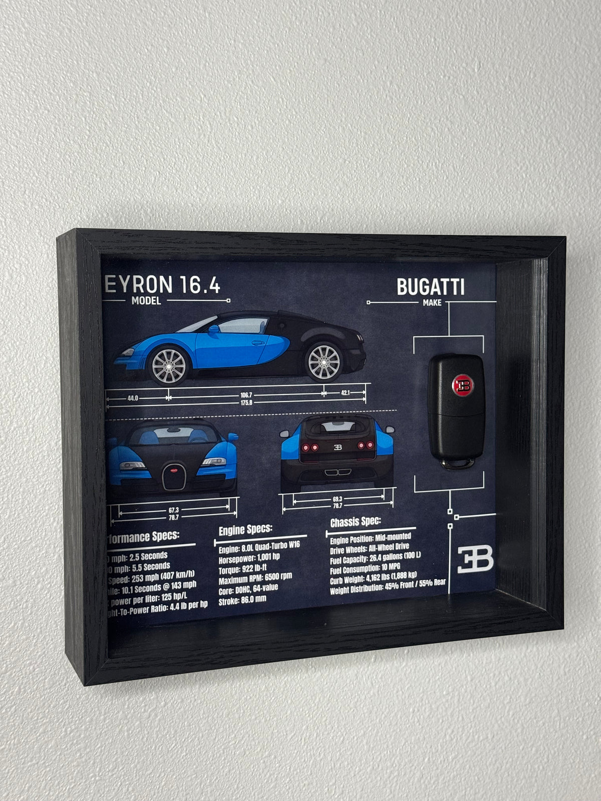 Bugatti Veyron Key Blueprint Frame