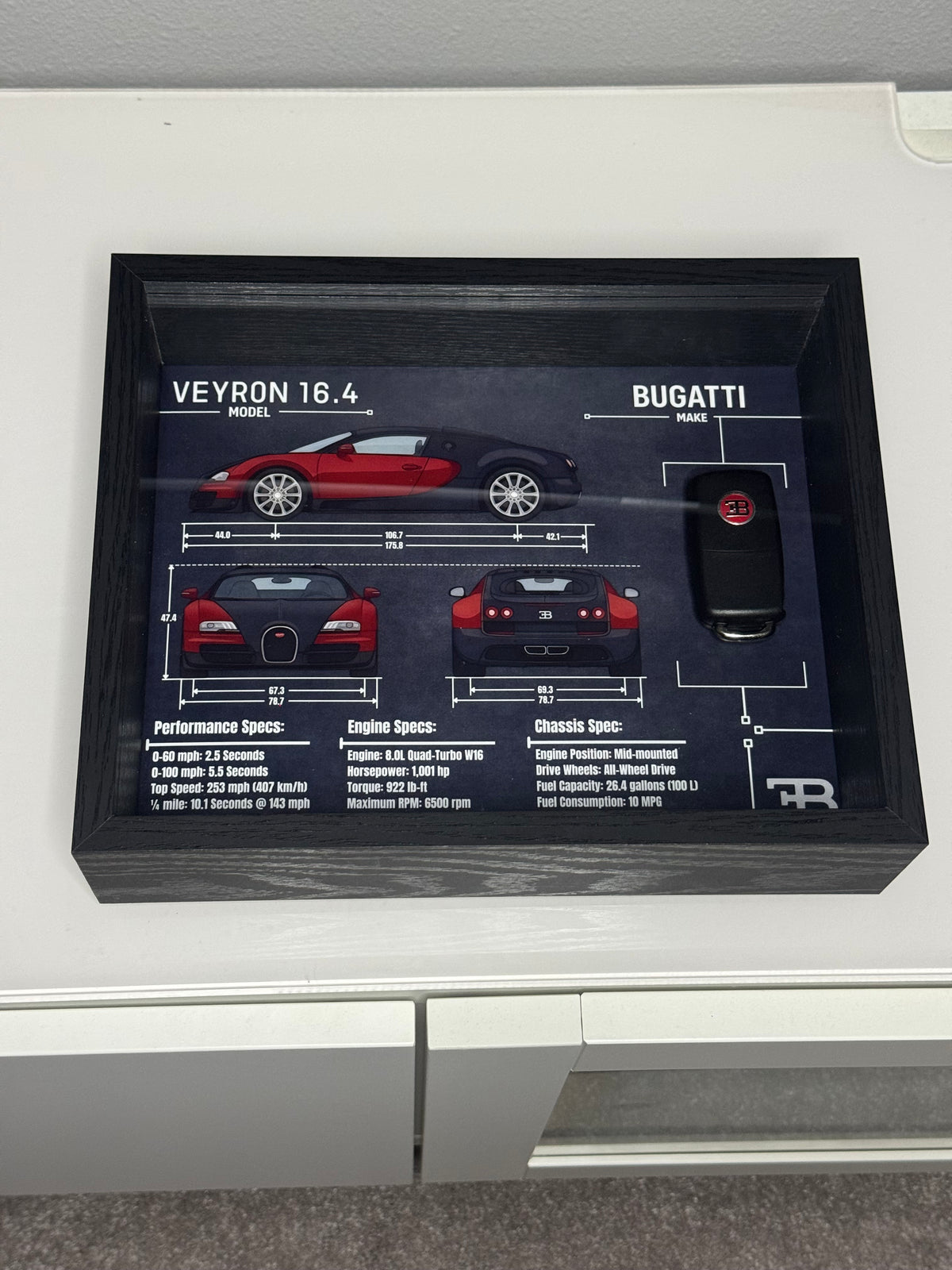 Bugatti Veyron Key Blueprint Frame
