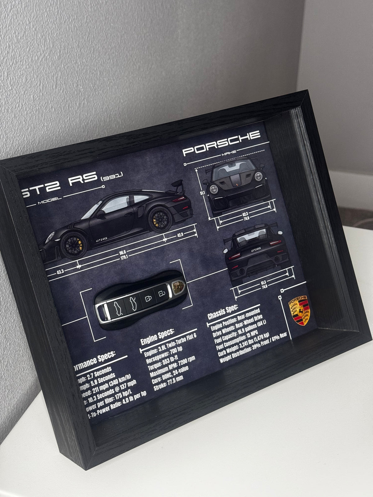 Porsche 911 GT2 RS (991) Key Blueprint Frame