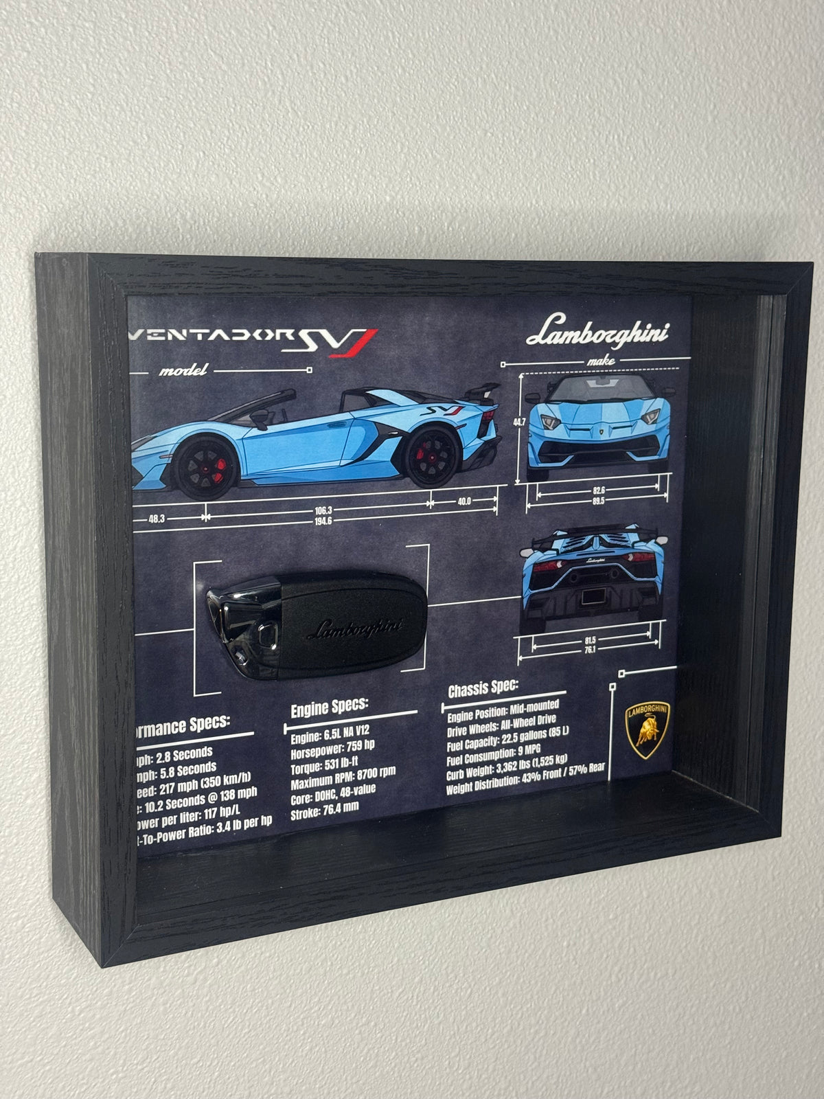 Lamborghini Aventador SVJ Key Blueprint Frame