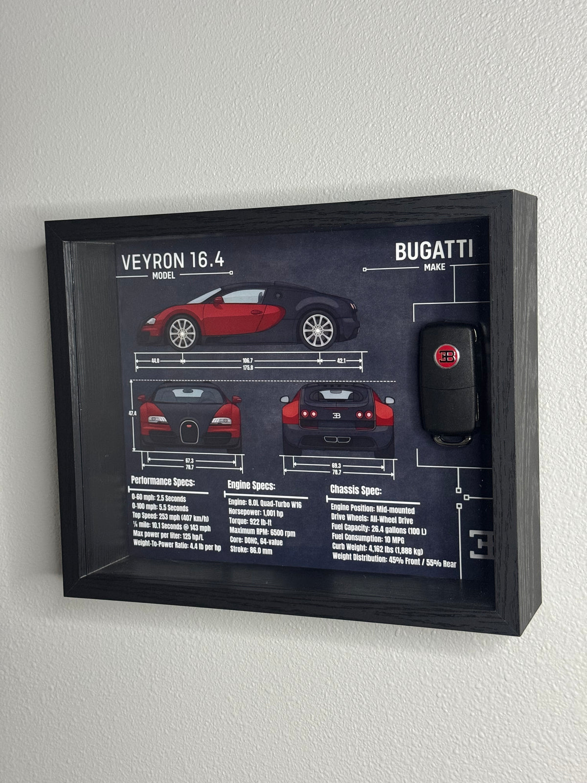Bugatti Veyron Key Blueprint Frame