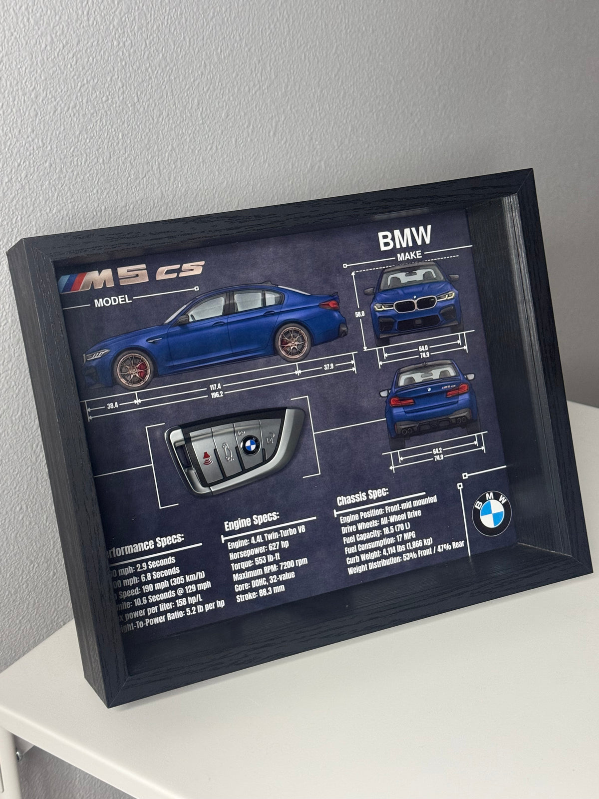 BMW M5 CS Key Blueprint Frame