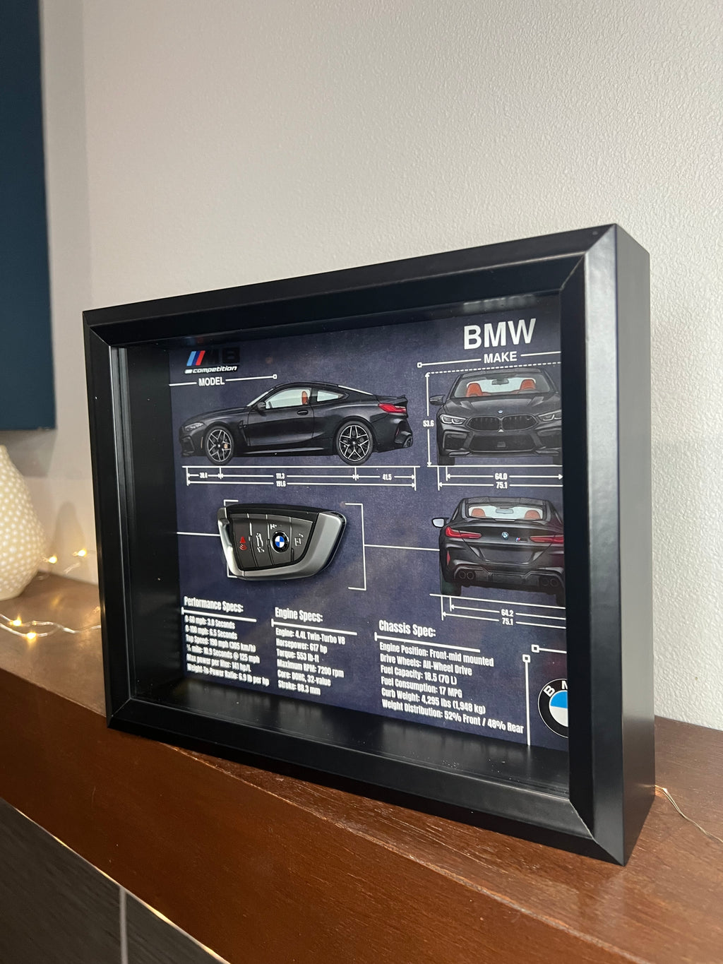 BMW M8 Competition Key Blueprint Frame