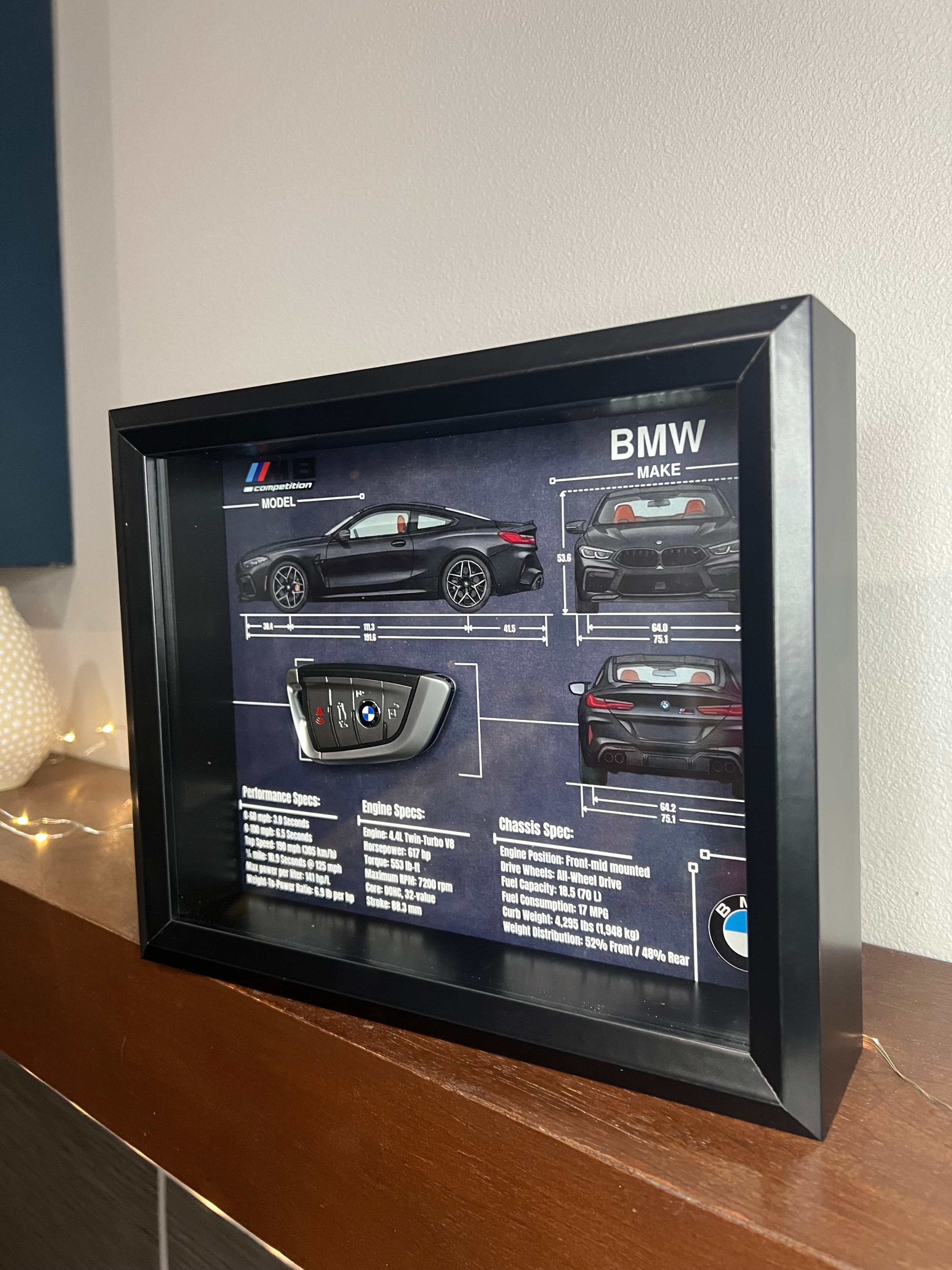 BMW M8 Competition Key Blueprint Frame