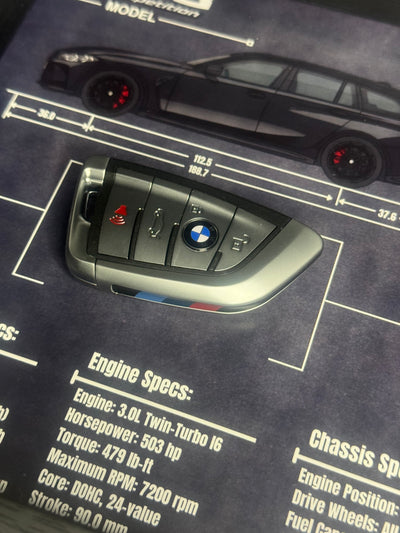 BMW M3 Competition Touring Key Blueprint Frame