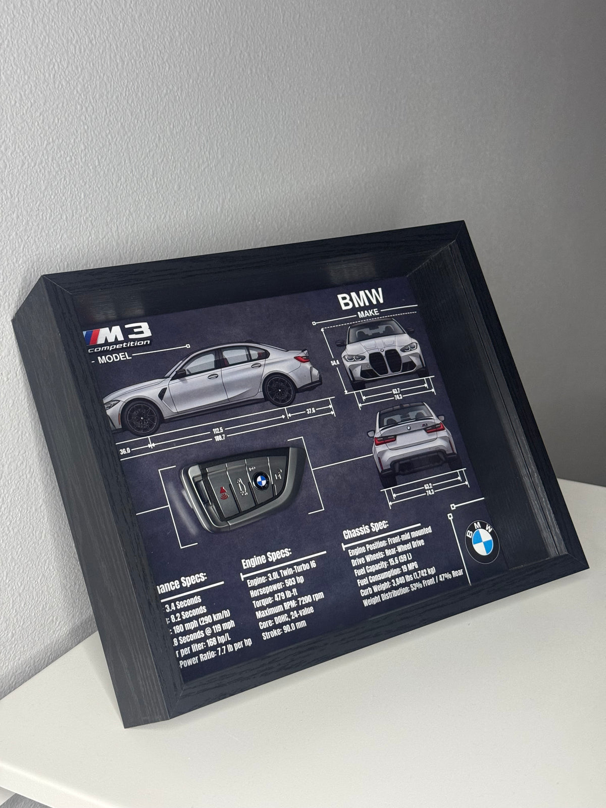 BMW M3 Competition Key Blueprint Frame