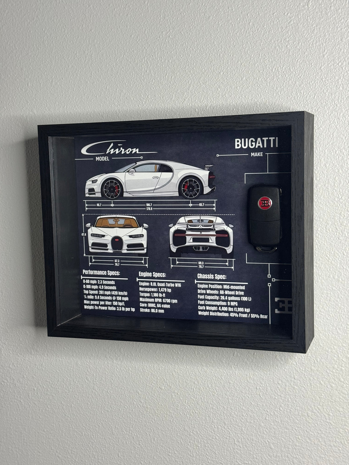 Bugatti Chiron Key Blueprint Frame
