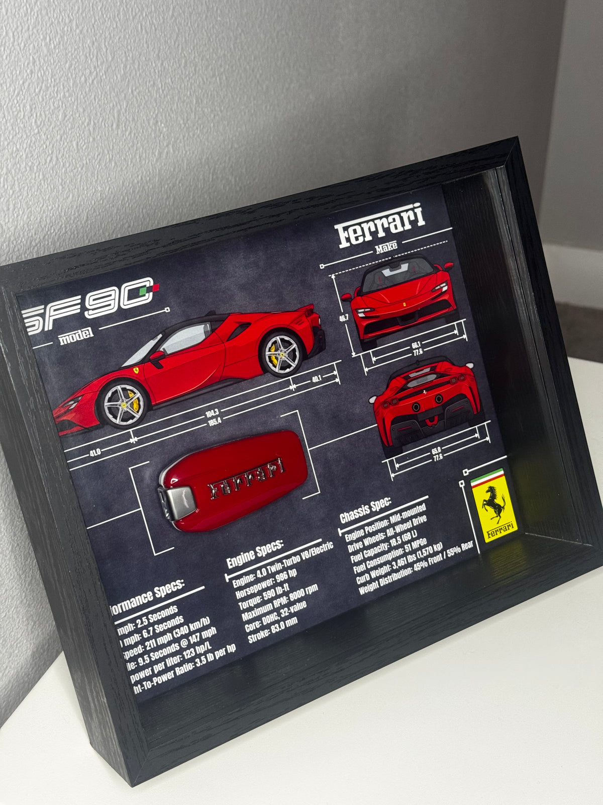 Ferrari SF90 Key Blueprint Frame