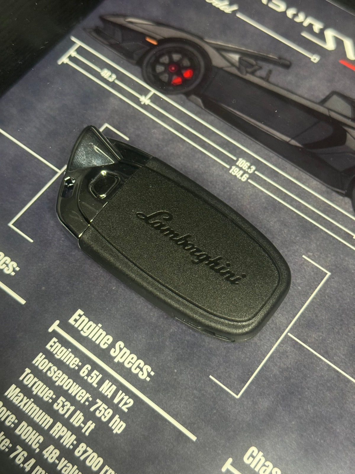 Lamborghini Aventador SVJ Key Blueprint Frame