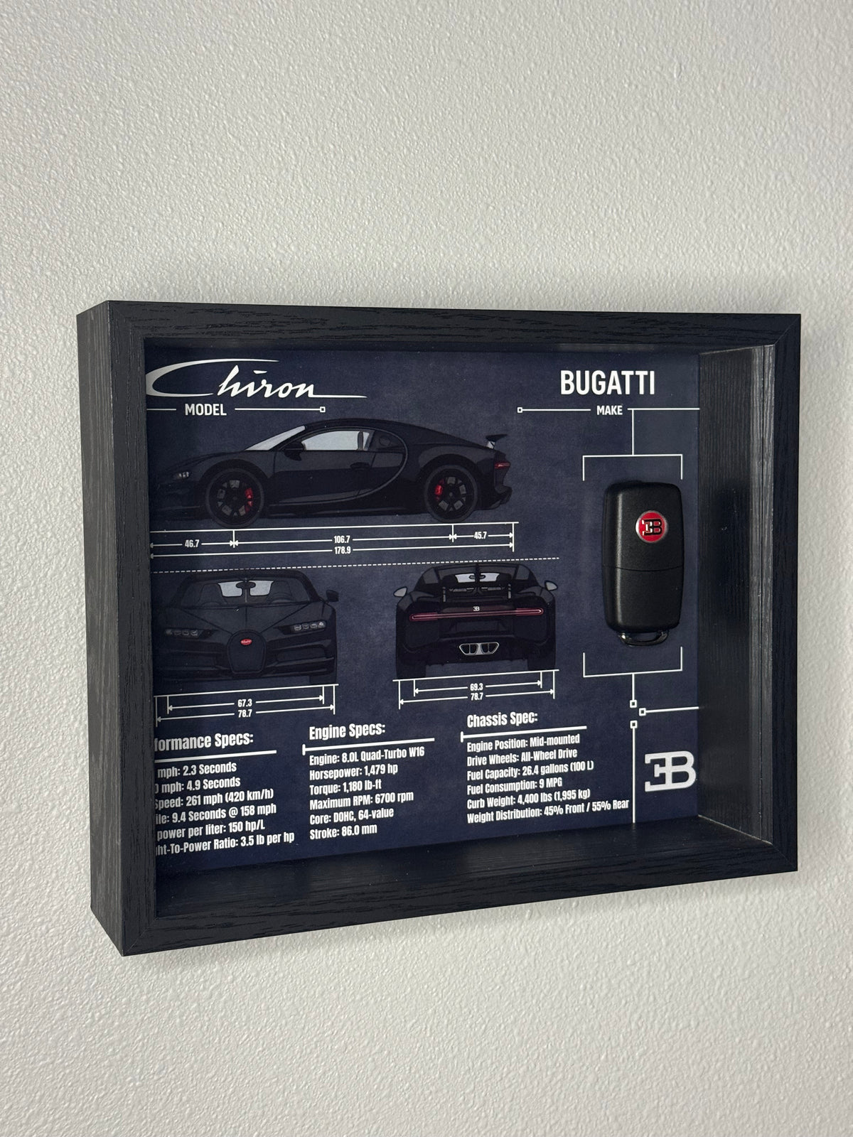 Bugatti Chiron Key Blueprint Frame