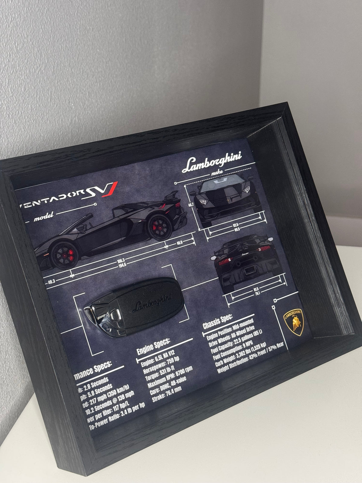 Lamborghini Aventador SVJ Key Blueprint Frame