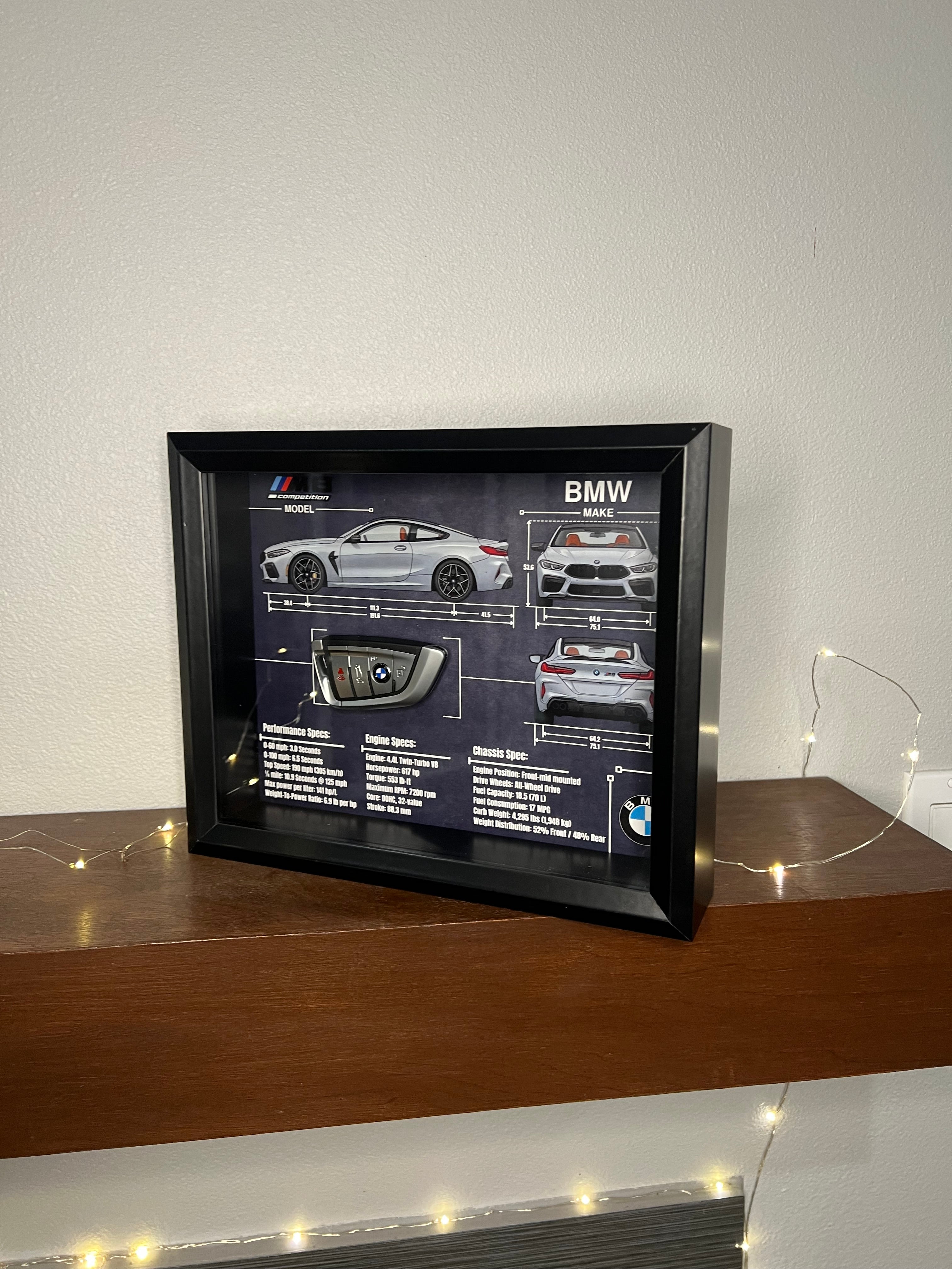 BMW M8 Competition Key Blueprint Frame