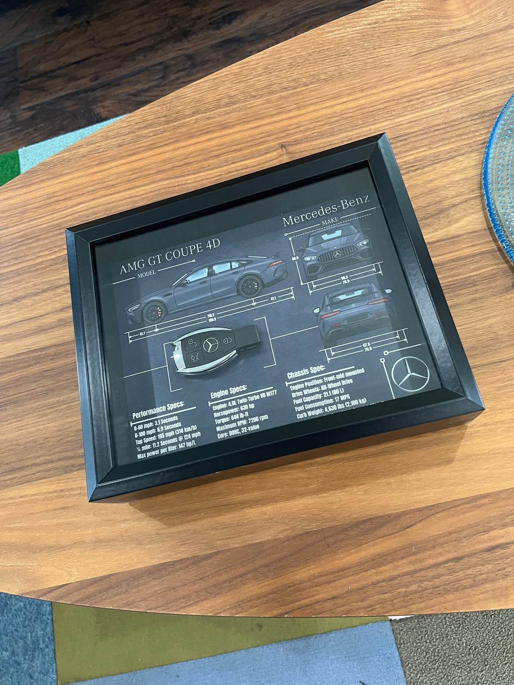 Mercedes-Benz AMG GT 4D Key Blueprint Frame