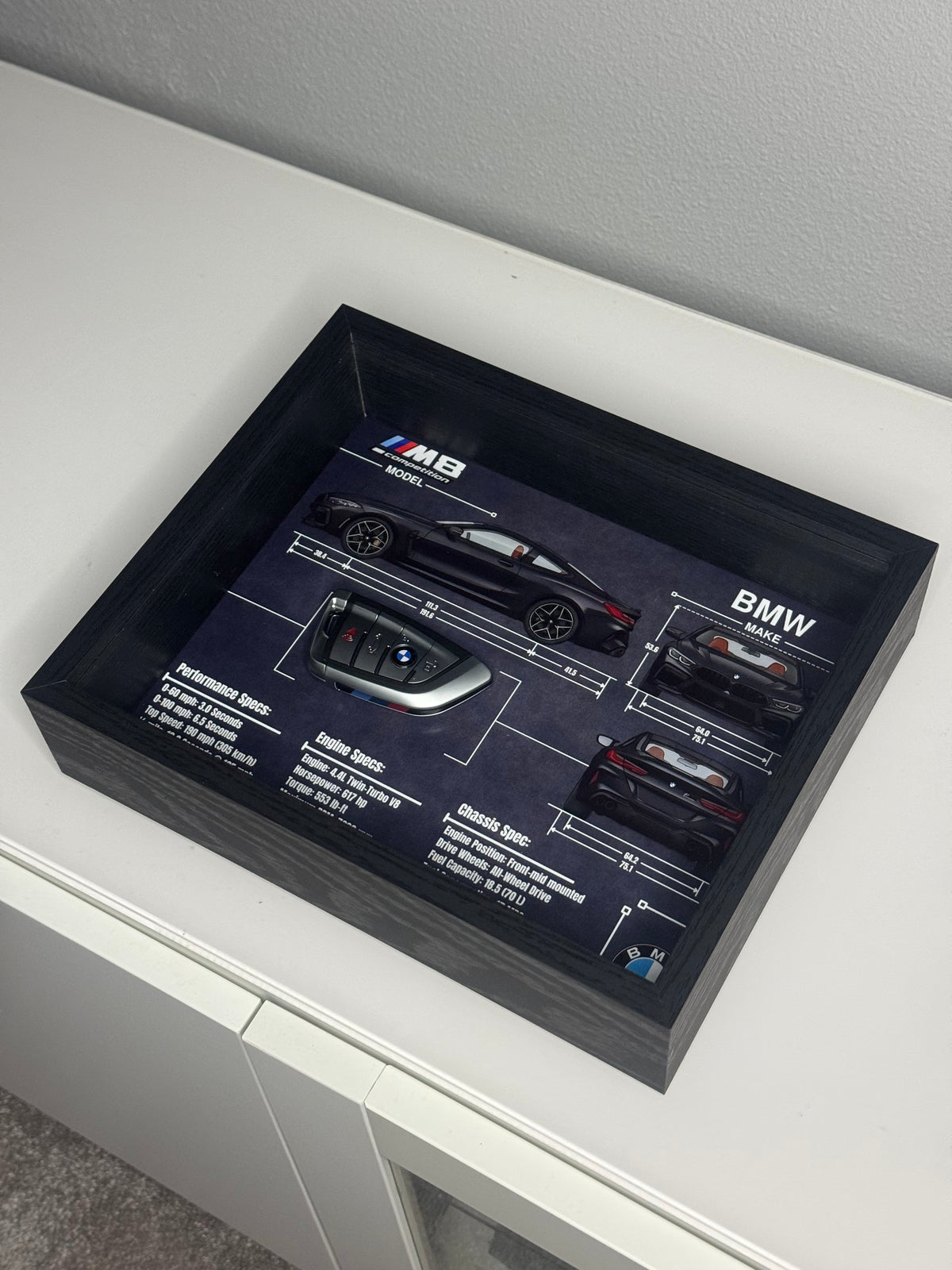 BMW M8 Competition Key Blueprint Frame