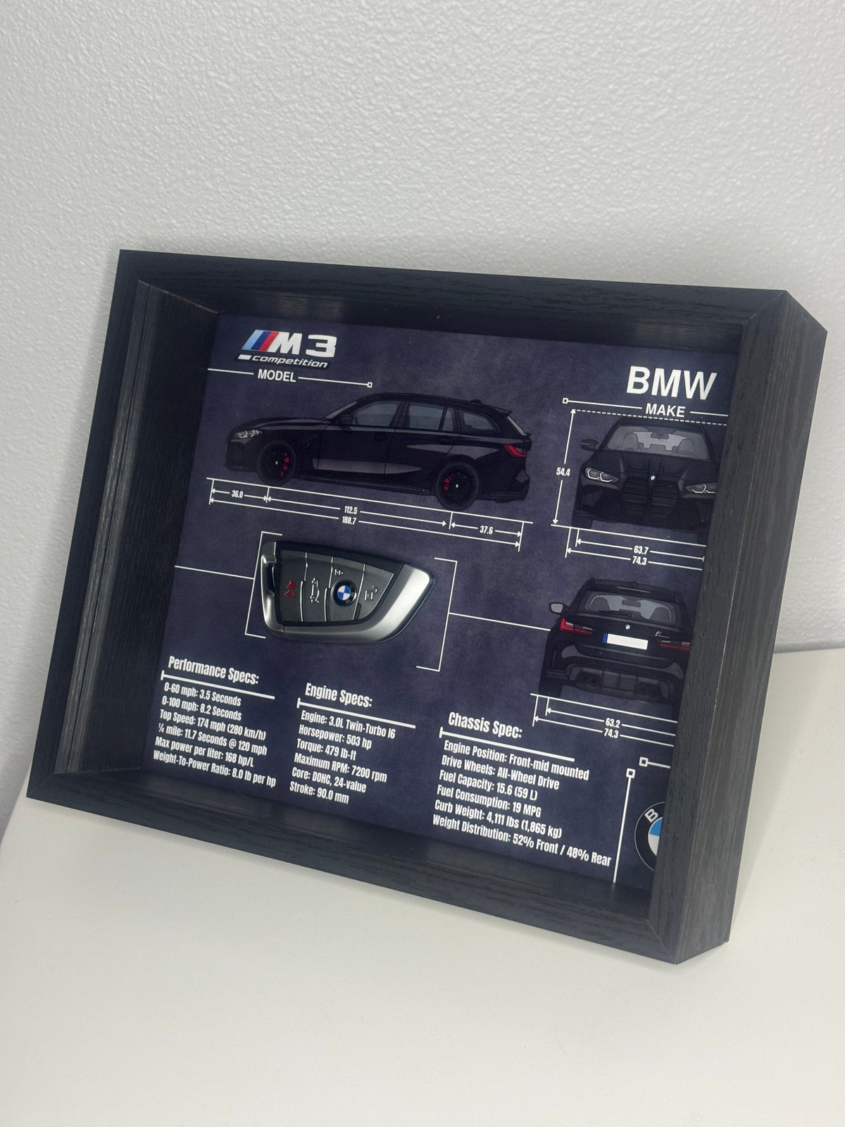 BMW M3 Competition Touring Key Blueprint Frame