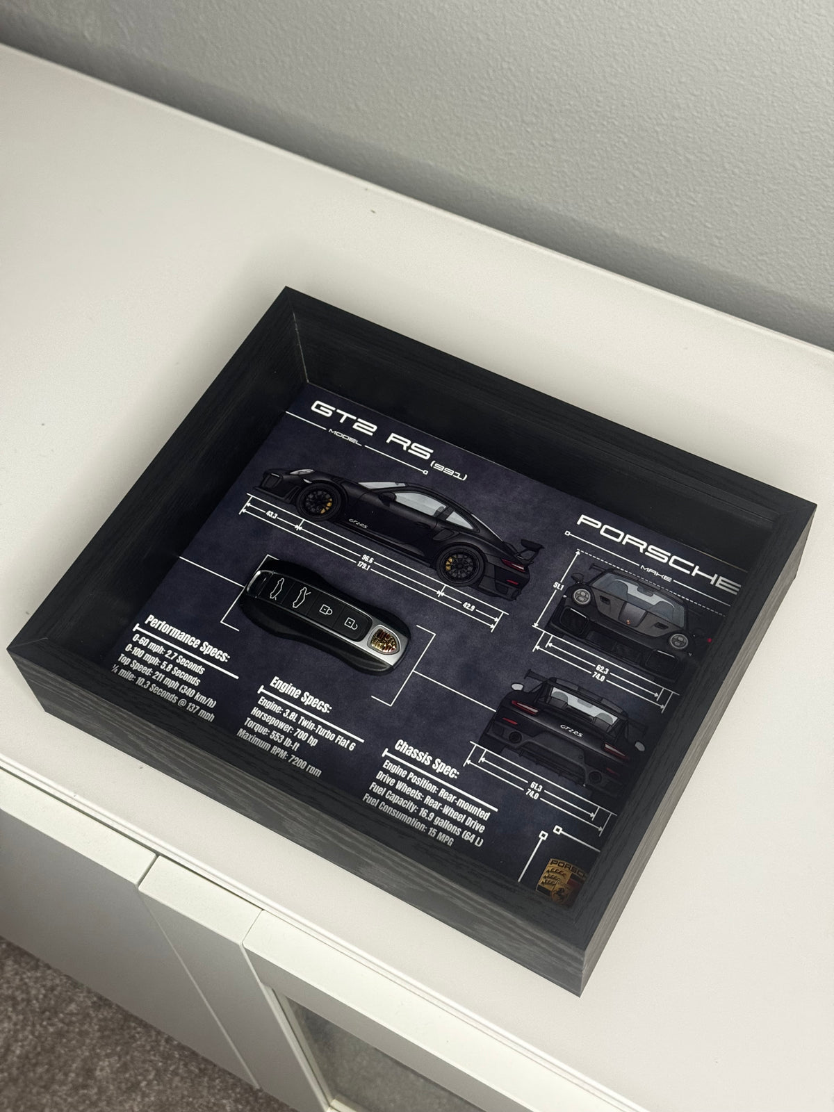 Porsche 911 GT2 RS (991) Key Blueprint Frame