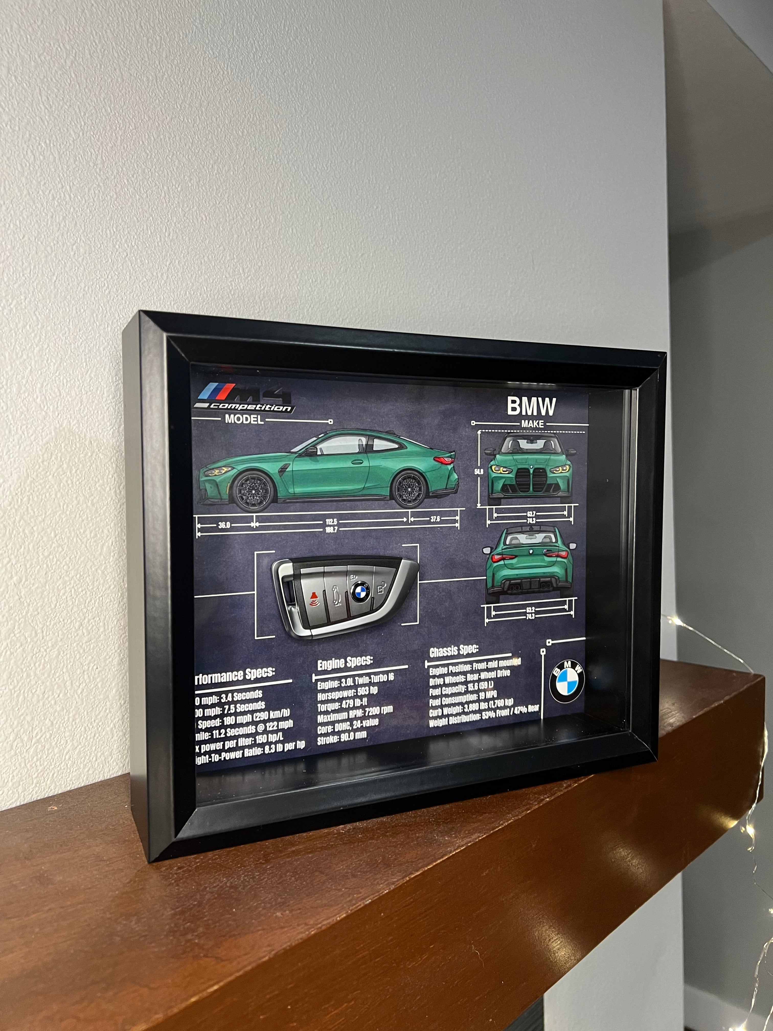 BMW M4 Competition Key Blueprint Frame