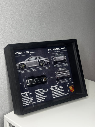 Porsche 911 Turbo S Key Blueprint Frame