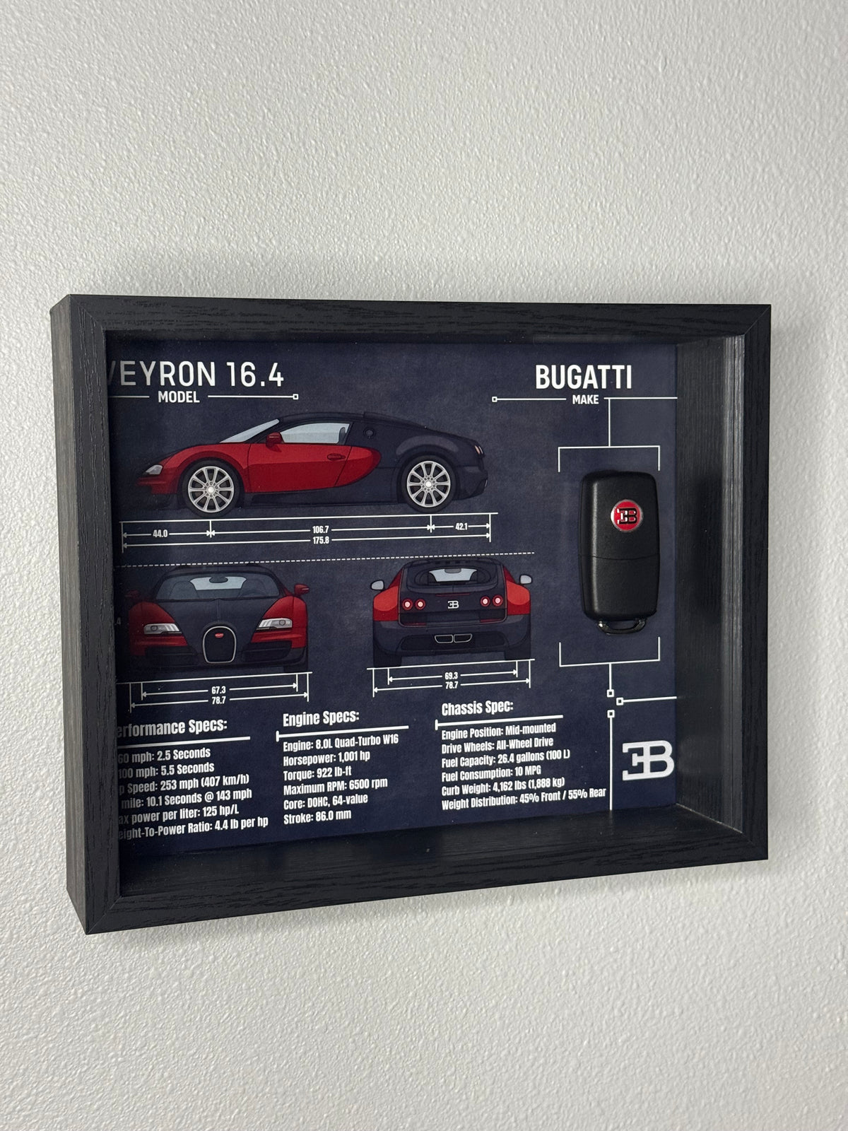Bugatti Veyron Key Blueprint Frame