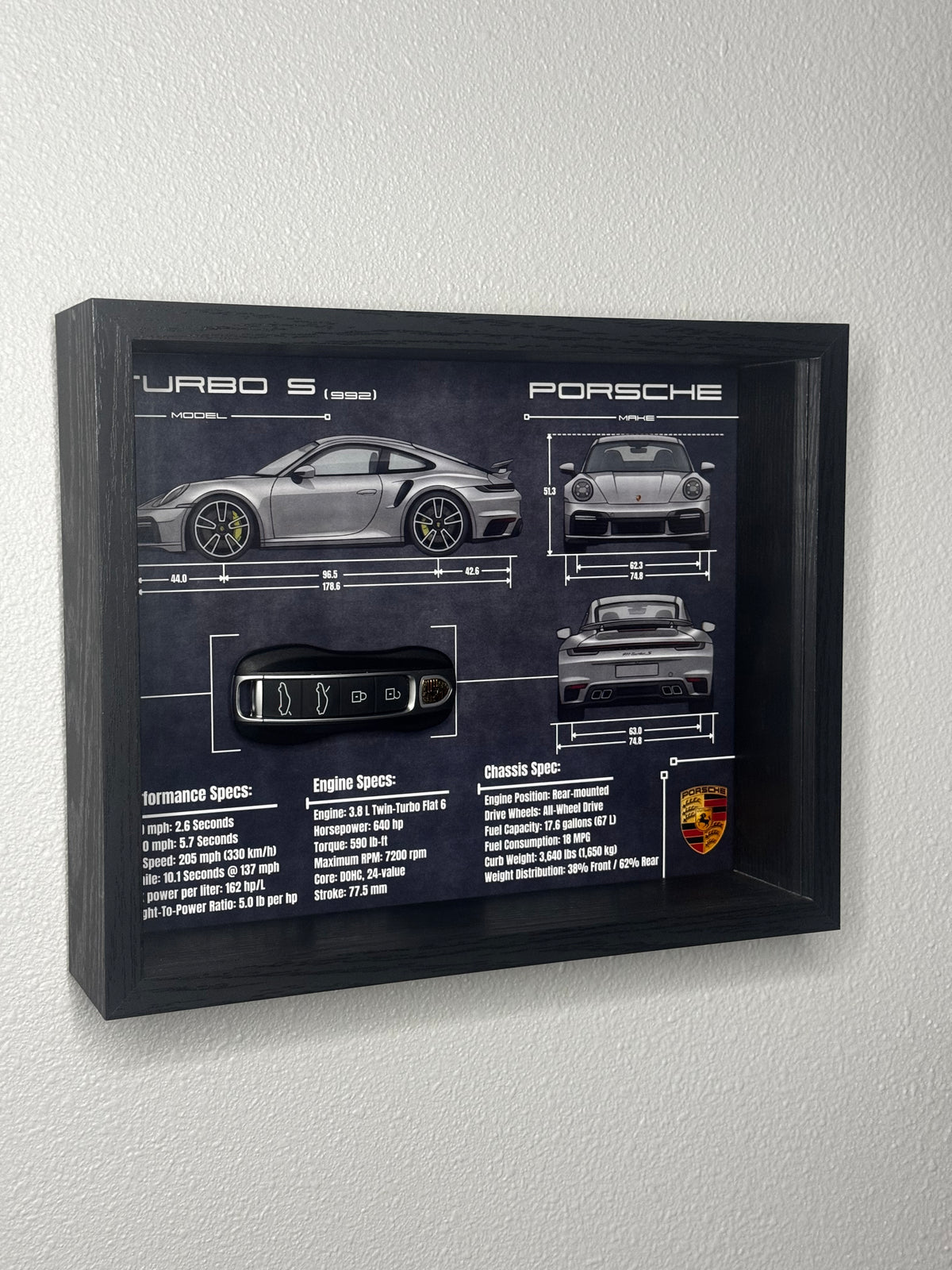 Porsche 911 Turbo S Key Blueprint Frame