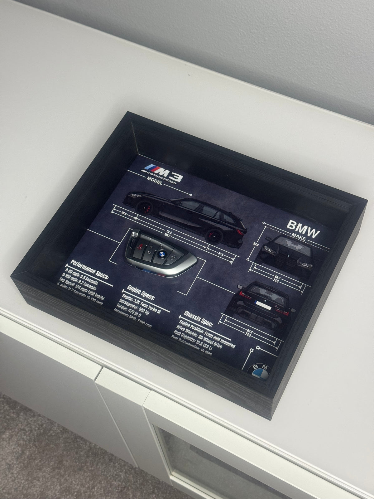 BMW M3 Competition Touring Key Blueprint Frame