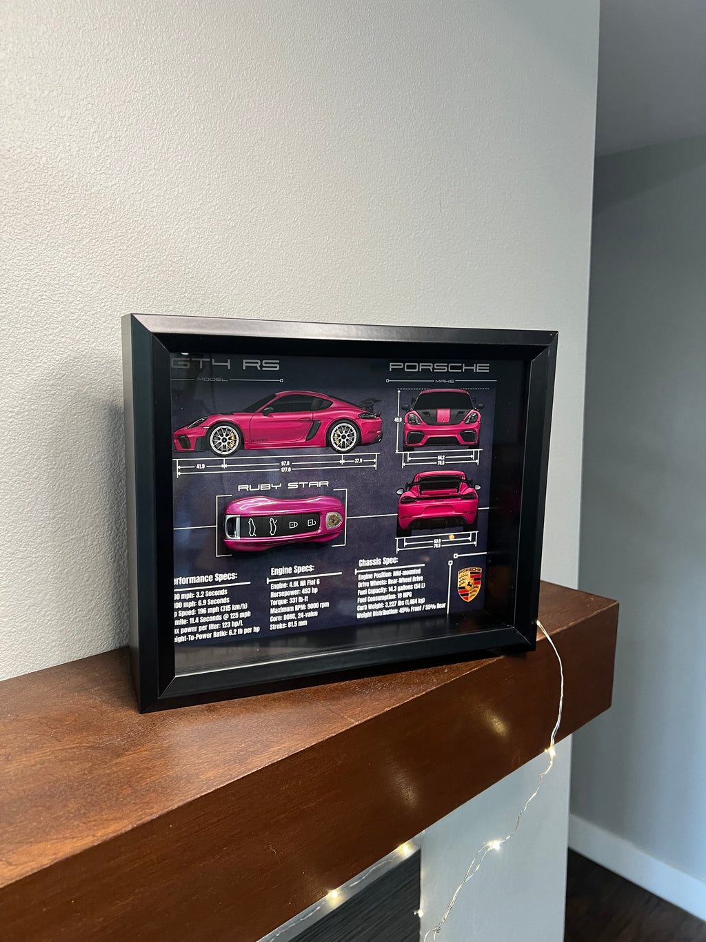 Porsche 911 GT4 RS Ruby Star (992) Key Blueprint Frame