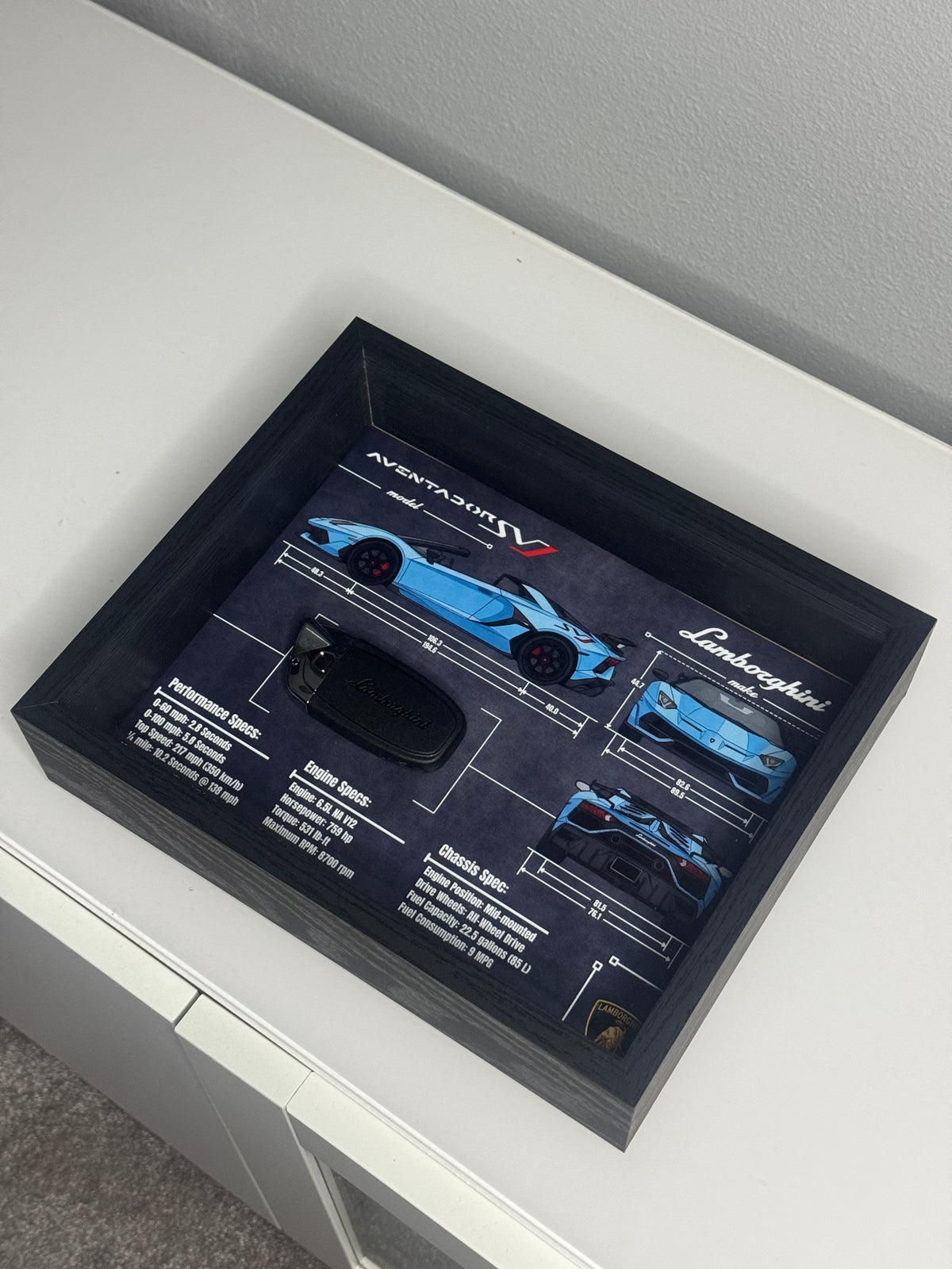 Lamborghini Aventador SVJ Key Blueprint Frame