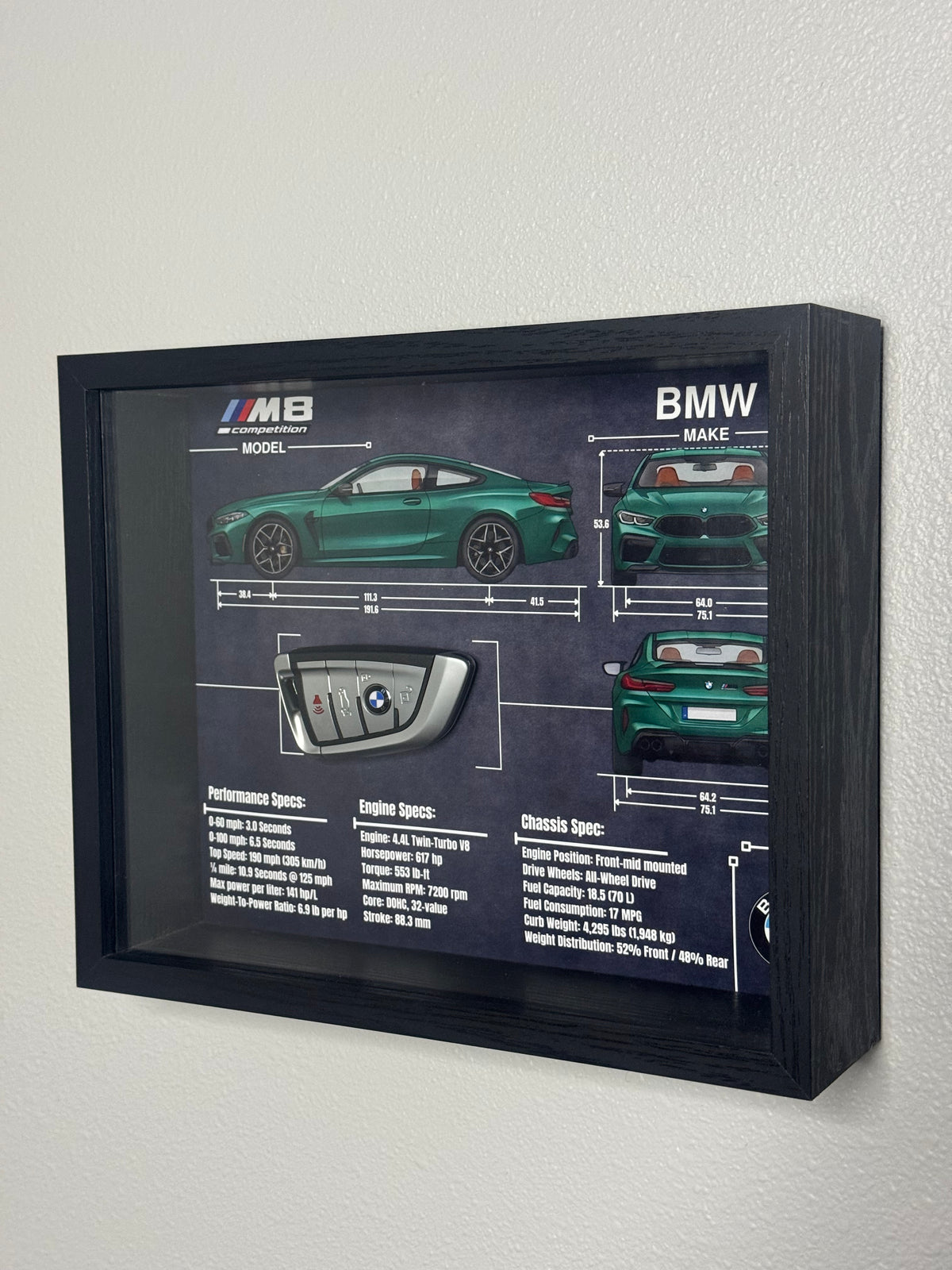 BMW M8 Competition Key Blueprint Frame