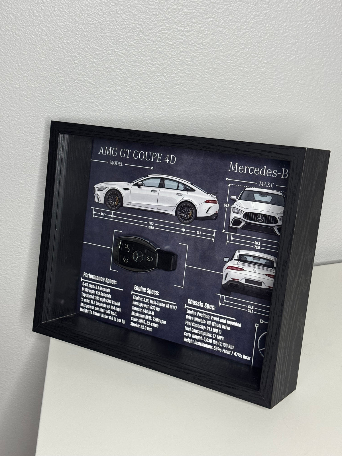 Mercedes-Benz AMG GT 4D Key Blueprint Frame