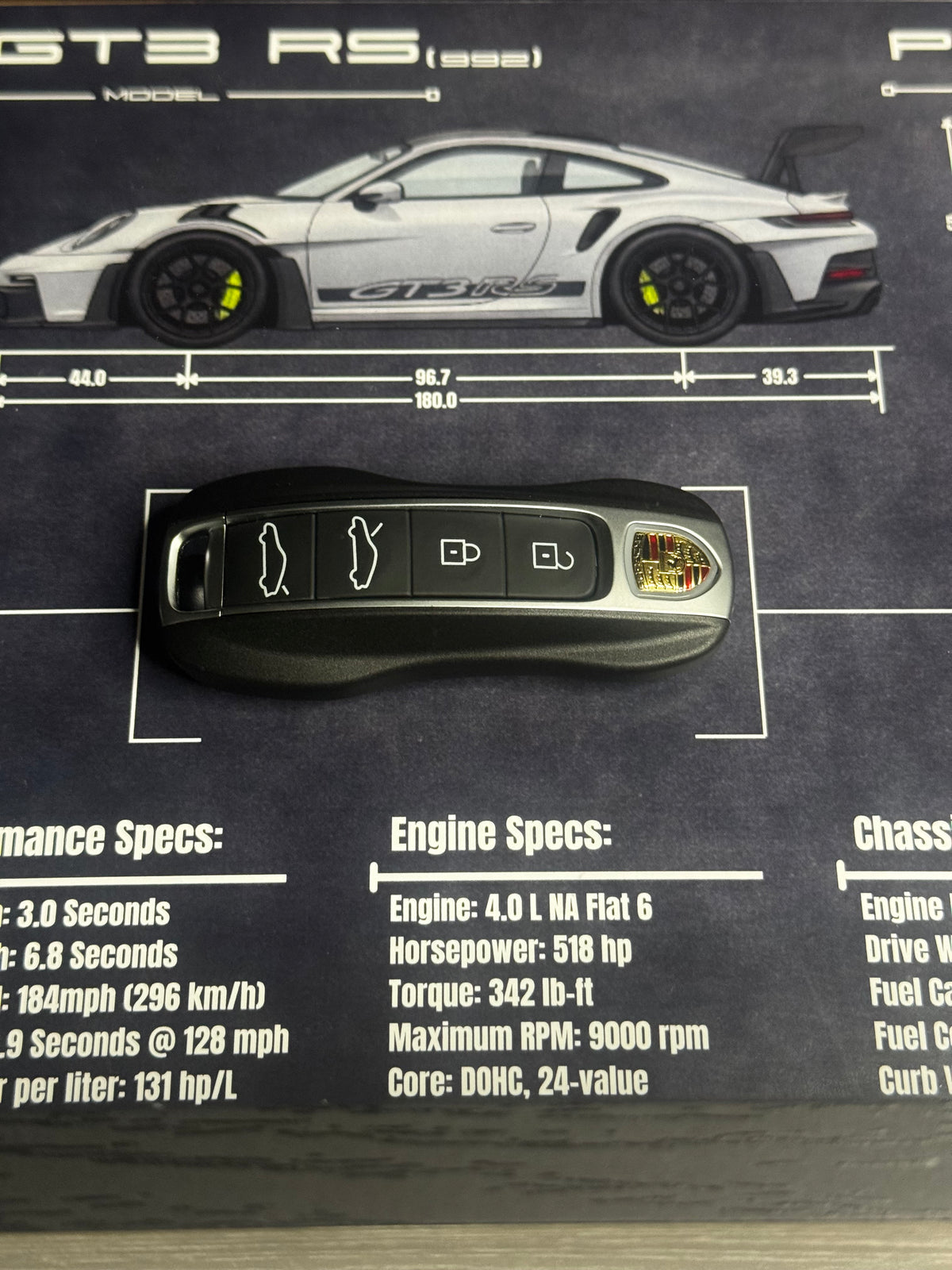 Porsche 911 GT3 RS (992) Key Blueprint Frame