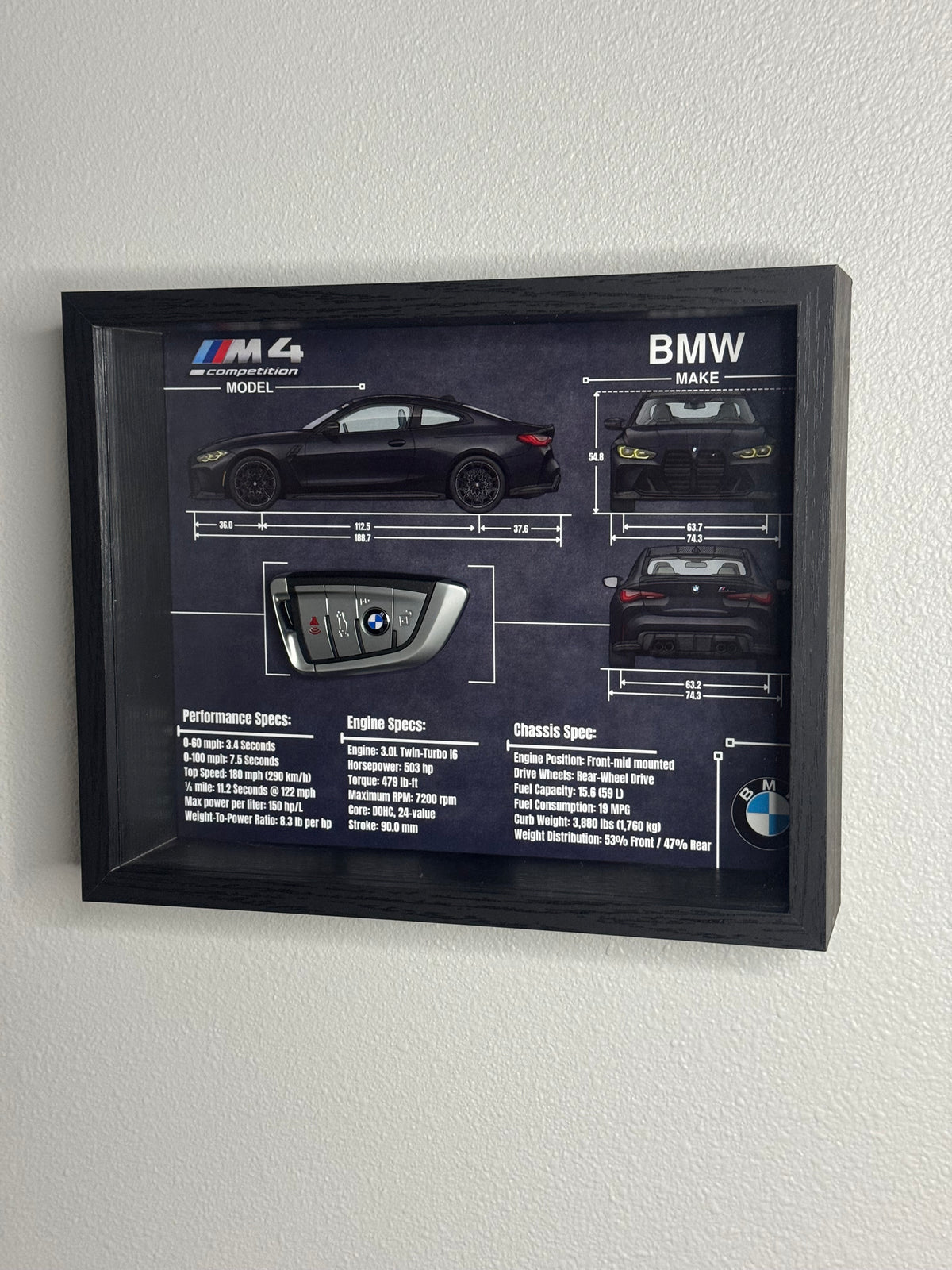 BMW M4 Competition Key Blueprint Frame
