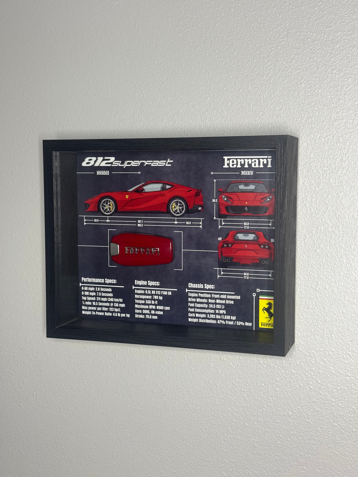 Ferrari 812 Superfast Key Blueprint Frame