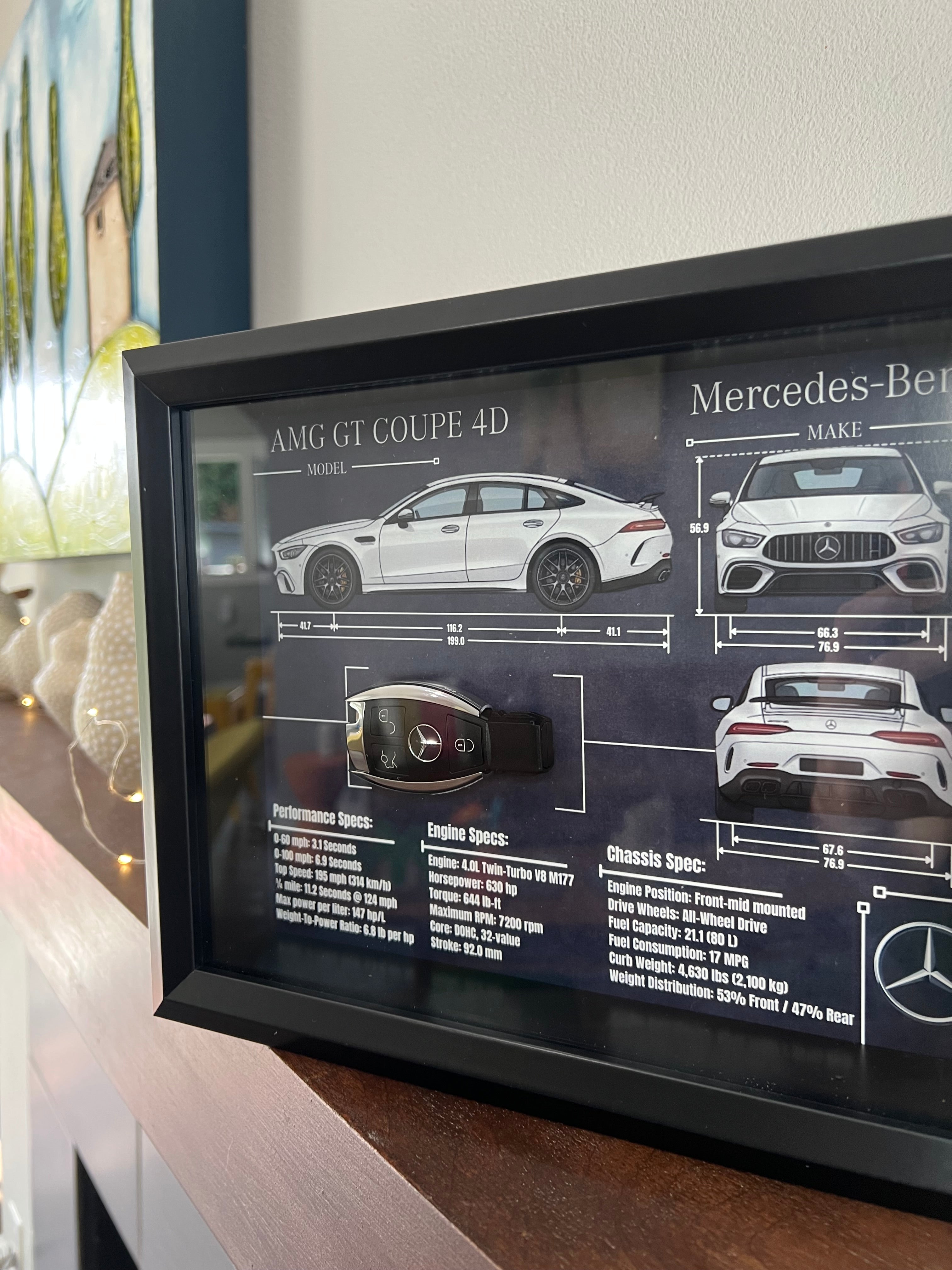 Mercedes-Benz AMG GT 4D Key Blueprint Frame