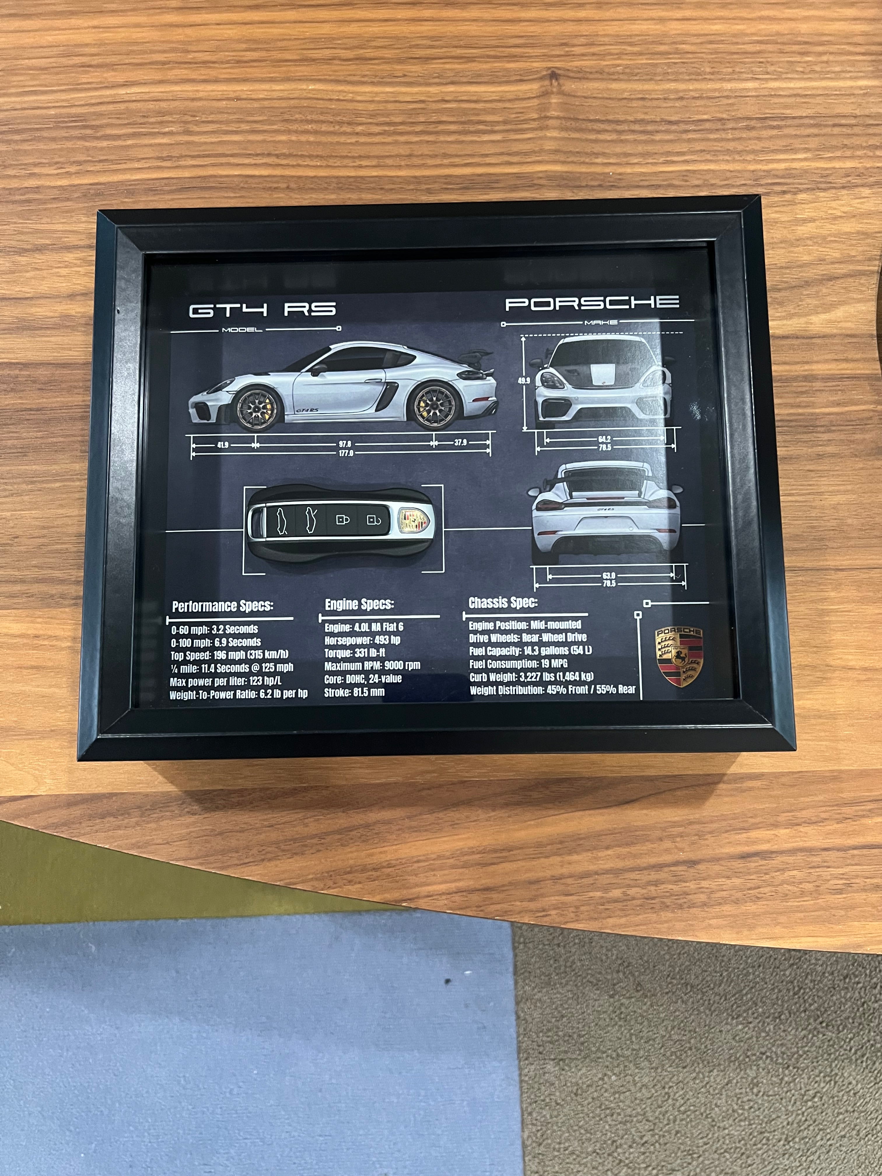 Porsche 911 GT4 RS Key Blueprint Frame