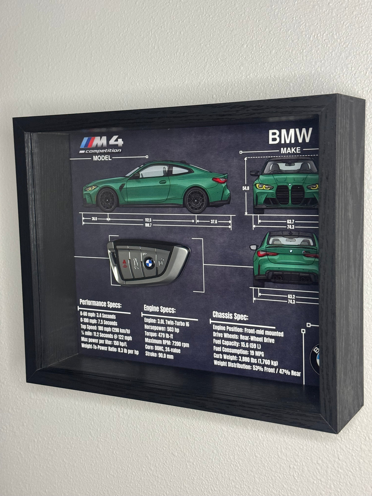 BMW M4 Competition Key Blueprint Frame