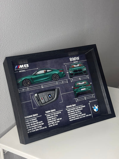 BMW M8 Competition Key Blueprint Frame