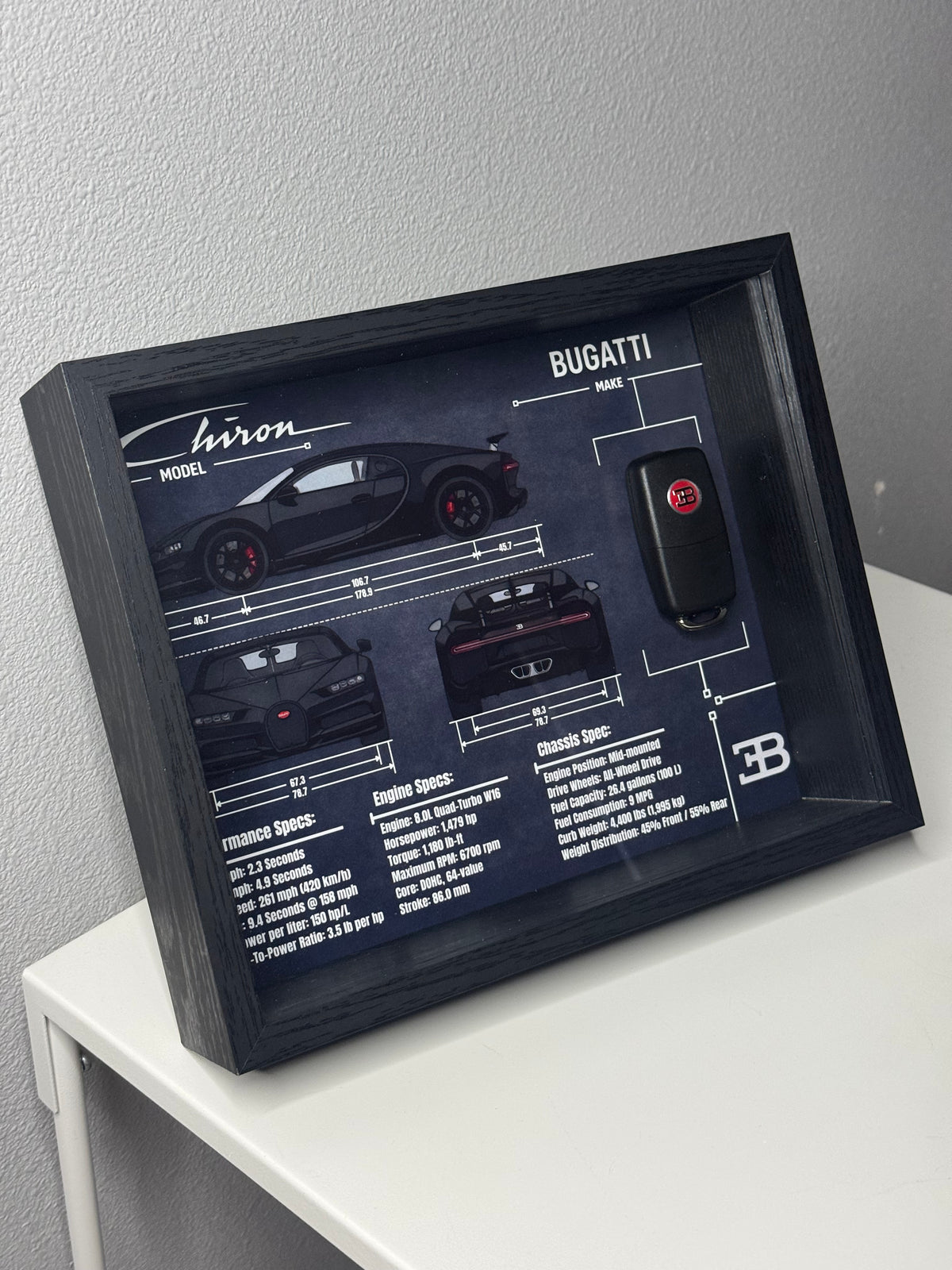 Bugatti Chiron Key Blueprint Frame