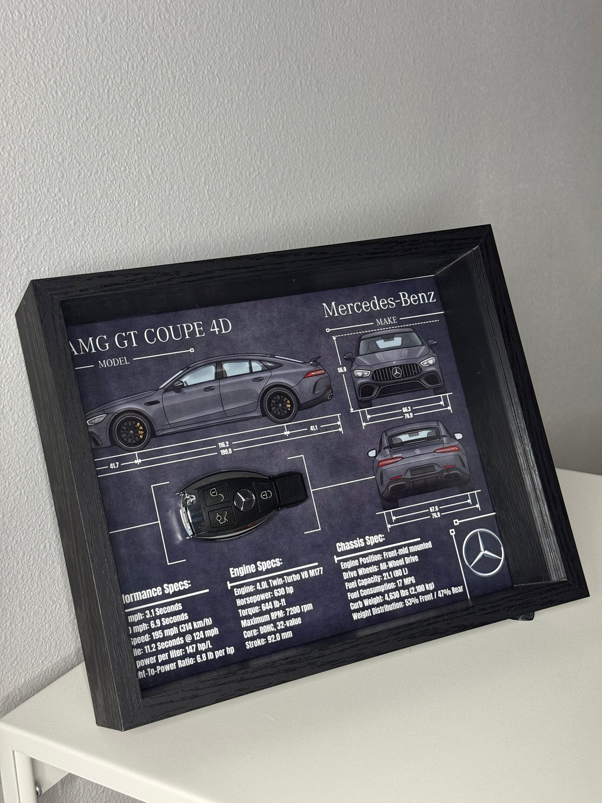 Mercedes-Benz AMG GT 4D Key Blueprint Frame